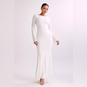 Meshki Tarna Slinky Fishtail Maxi Dress - Ivory
